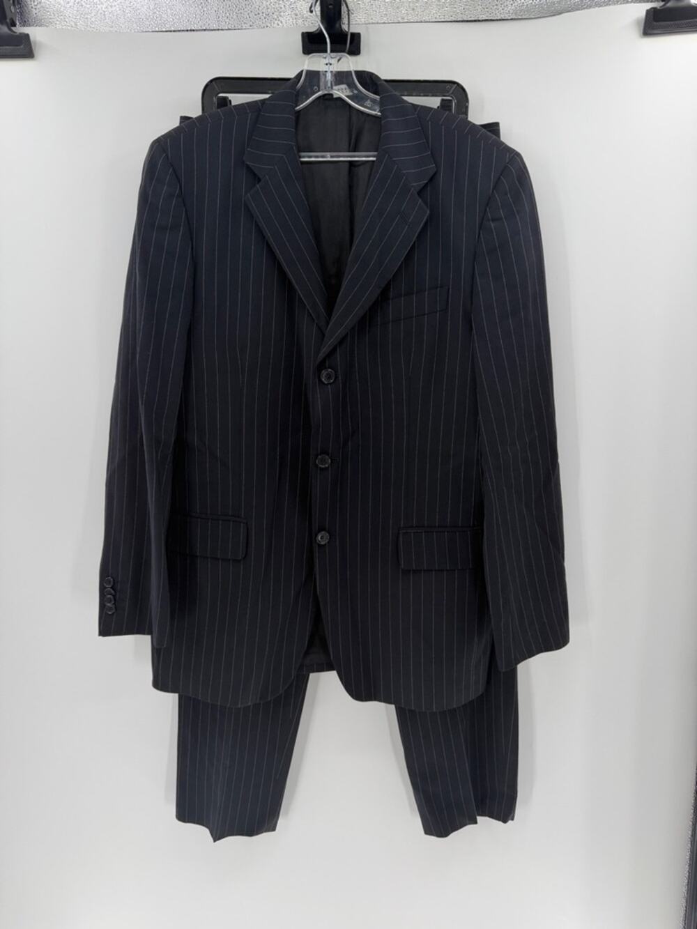 Dolce & Gabbana Basic Men's 100% Wool Pinstripe Suit - Navy/White - 52
